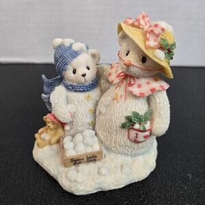 Vtg 2000 Cherished Teddies Frosty and Aurora Let It Snow Let It Snow Figurine